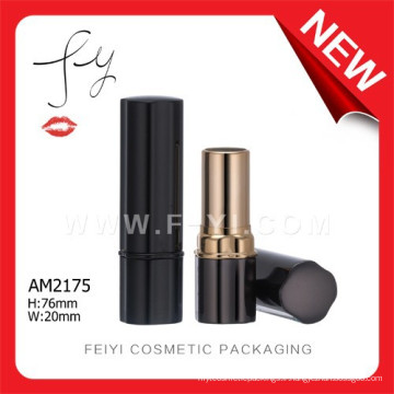 Elegant Square Empty Aluminium Lipstick Black Matte Packaging